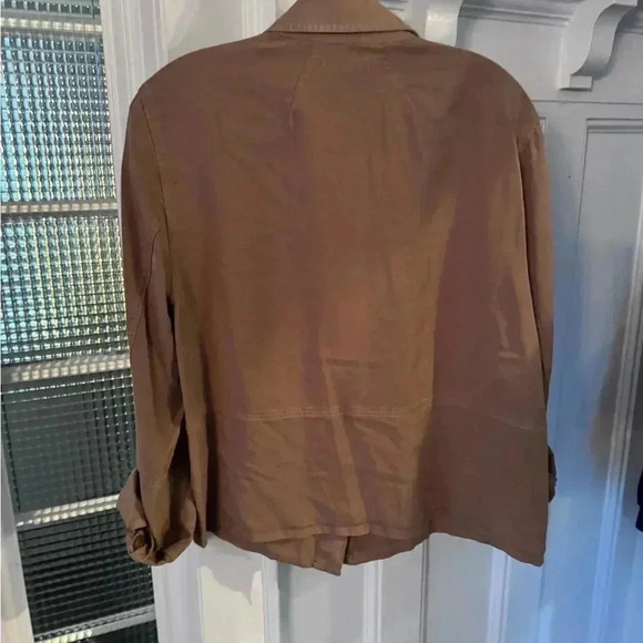 Kut From The Kloth Zinnia Shirt Patch Pocket Button Down Brown Size XL - Picture 7 of 8